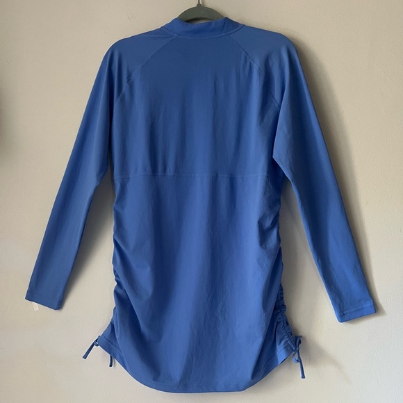 Coolibar Lawai Ruche UV Swim Shirt Sz Large UPF 50+ in Aura Blue Color Tol - Picture 6 of 16